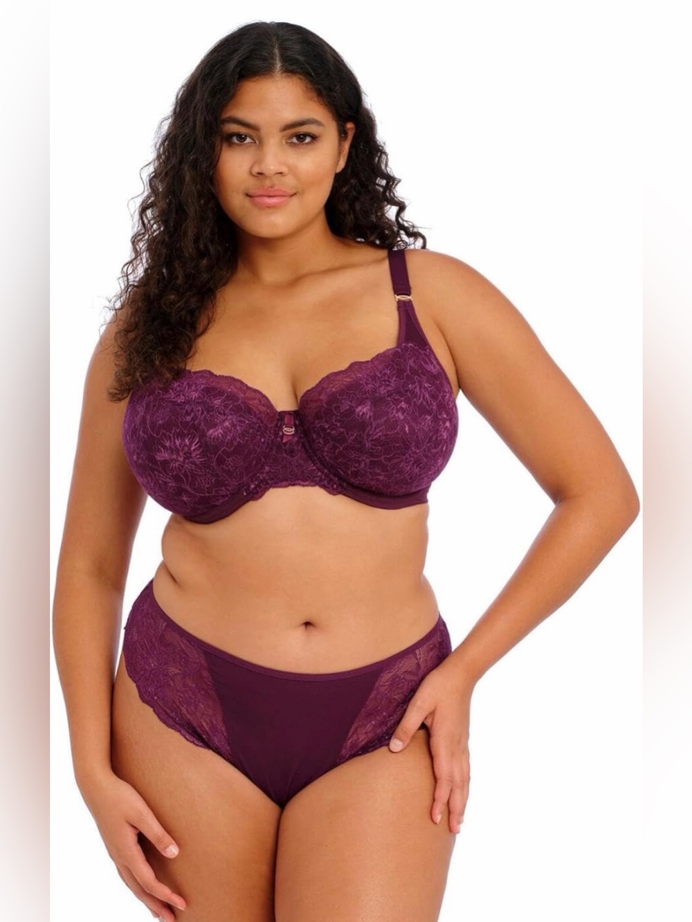 NWT Elomi Womens Brianna Underwire Padded Half Cup royal purple 40J